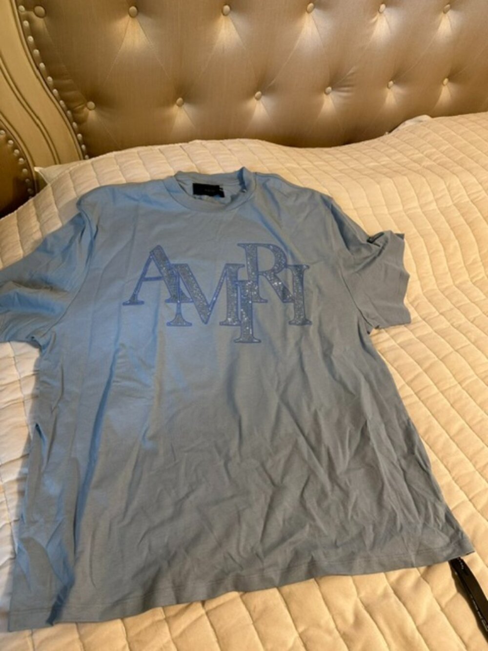 NWT AMIRI Crystal Staggered logo t-shirt Size XXL $750
